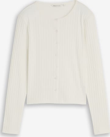 TOM TAILOR DENIM Knit Cardigan in White: front