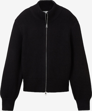 TOM TAILOR DENIM Knit cardigan in Black: front