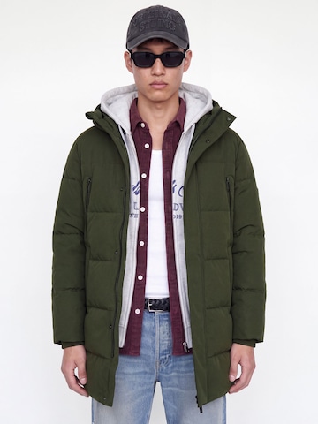 JACK & JONES Зимнее пальто 'JJEBecks' в Зеленый: спереди