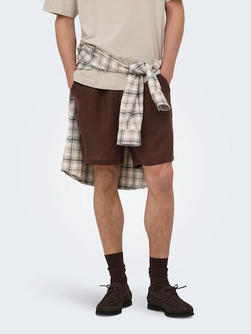 Only & Sons - Regular Calças 'ONSLaurence' em castanho: frente