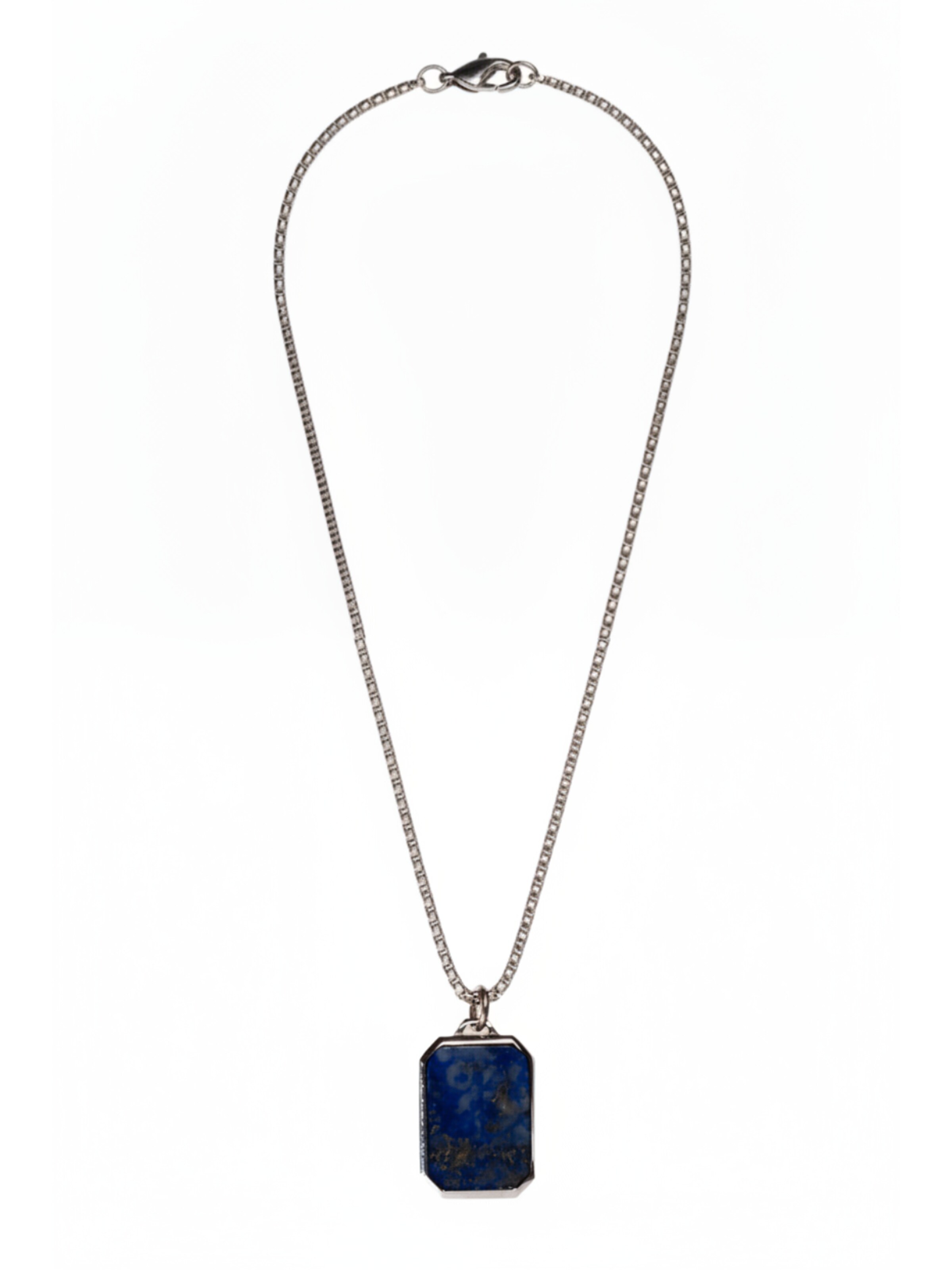Eternal Necklace 'Blaue Lapis' in Silver: front