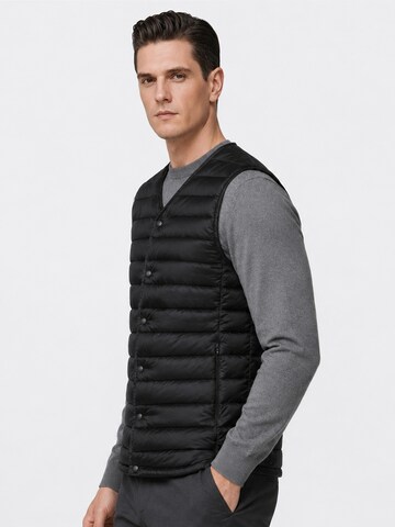ALLTHEMEN Vest 'Stichlinie' in Black