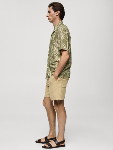 MANGO MAN Regular fit Overhemd 'Bombay' in Groen