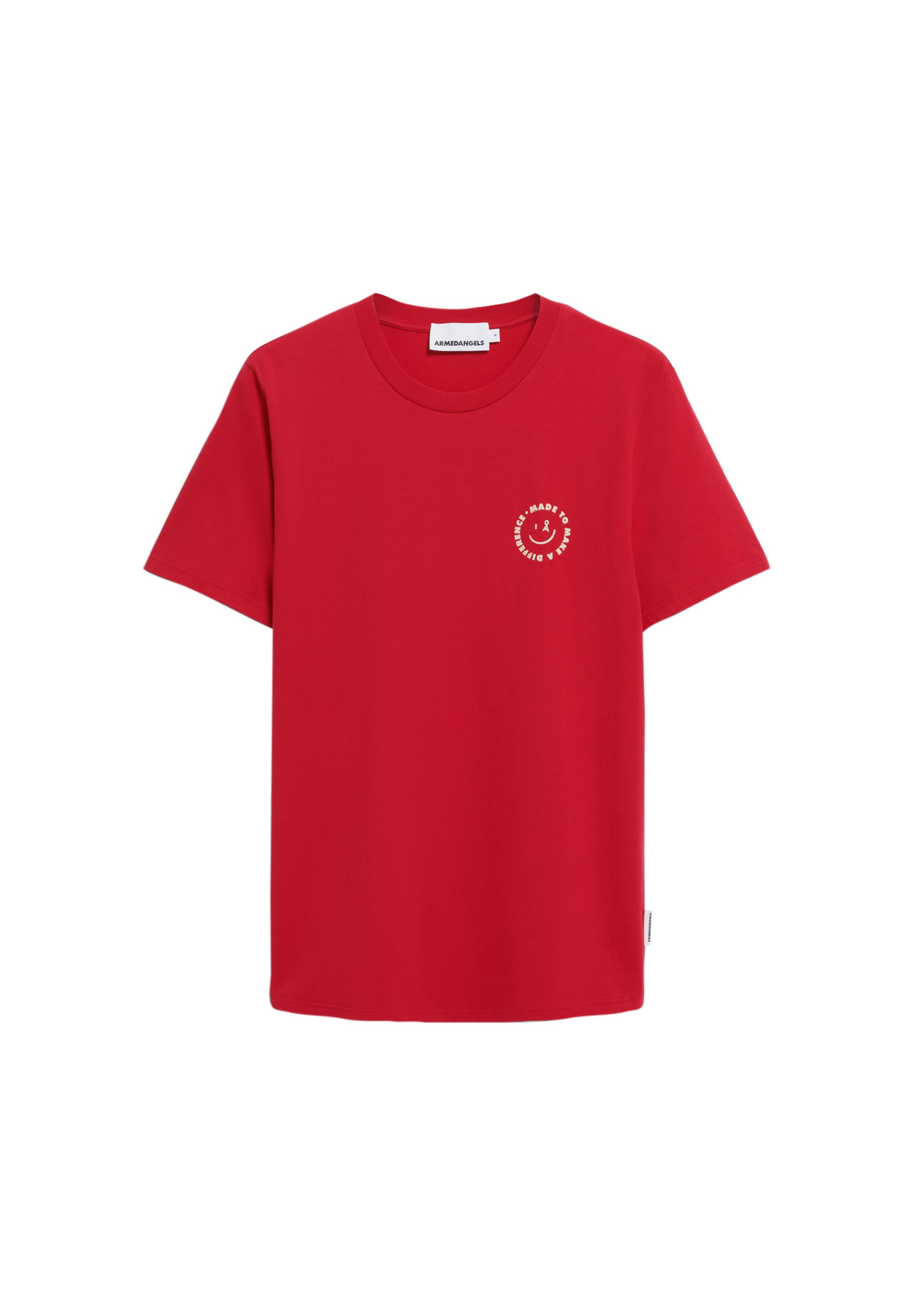 ARMEDANGELS T-Shirt JAAMES SMILEY in Rot: Vorderseite
