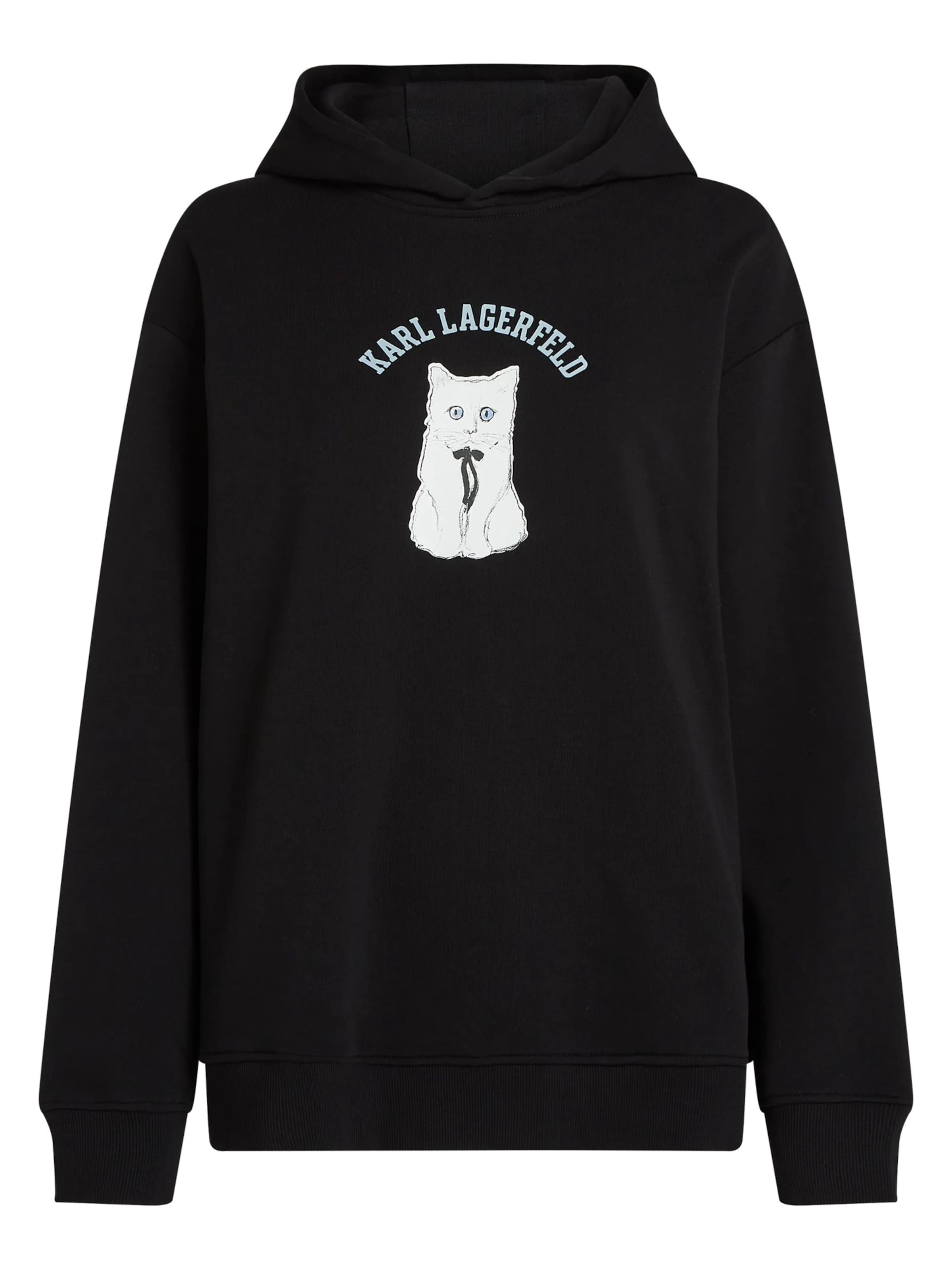 Karl Lagerfeld Sweatshirt 'Choupette-Skizzen' i sort: forside