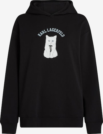 juoda Karl Lagerfeld Megztinis be užsegimo 'Choupette-Skizzen': priekis