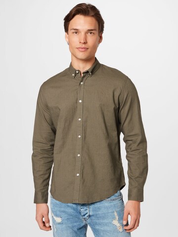 Clean Cut Copenhagen Regular fit Button Up Shirt in Green: front