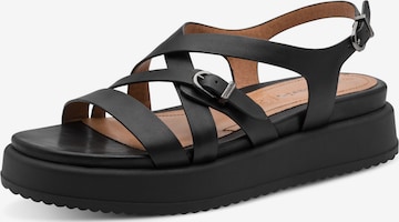 juoda Tamaris Basutės su dirželiais: priekis