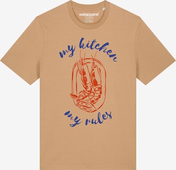 T-Shirt 'My Kitchen My Rules' Watapparel en beige : devant