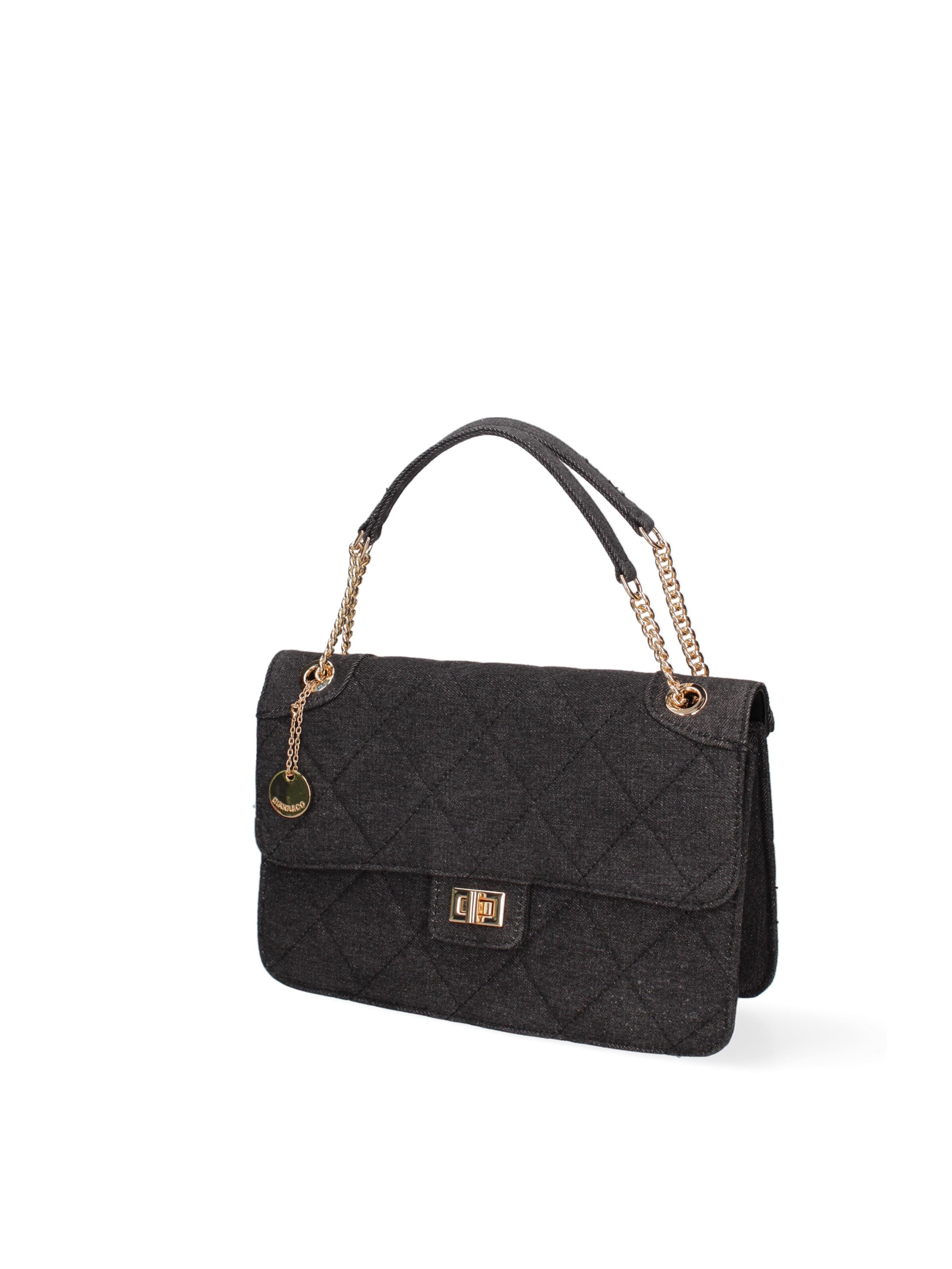 Borsa a spalla 'Borsa a Spalla Donna Nylon Ecopelle Twist Lock' di Diana&Co. in nero