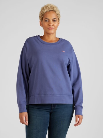 Levi's® Plus - Sweatshirt 'PL Standard Crew Swtshrt' em azul: frente