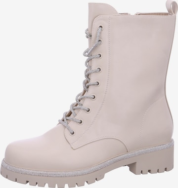 LA STRADA Schnürstiefelette in Beige: Vorderseite