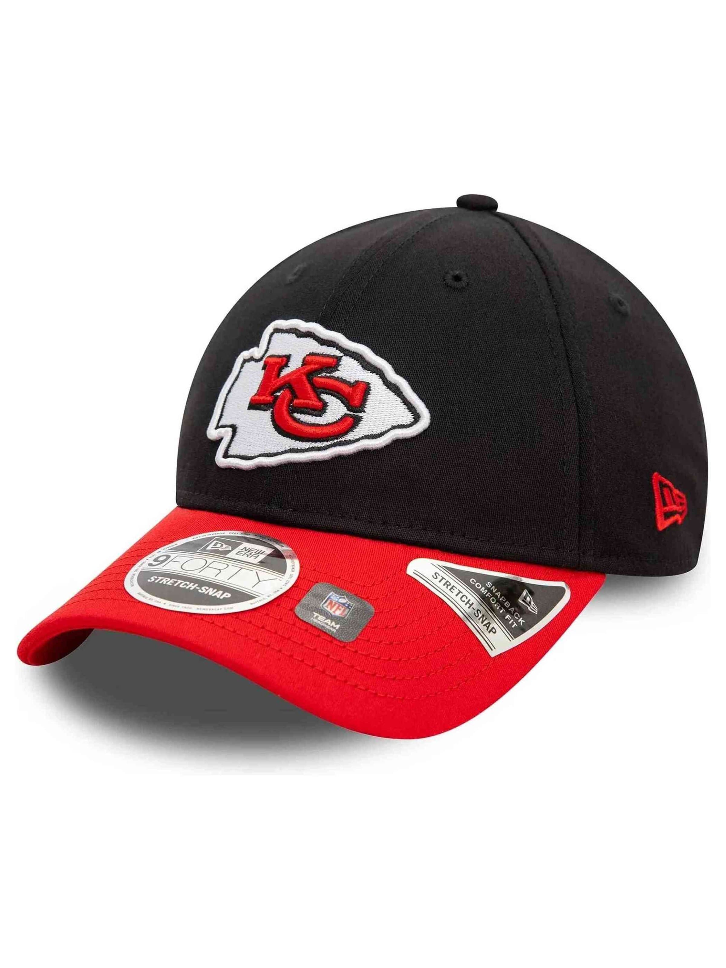 NEW ERA Sportpet 'Kansas City Chiefs 9FORTY' in Zwart: voorkant