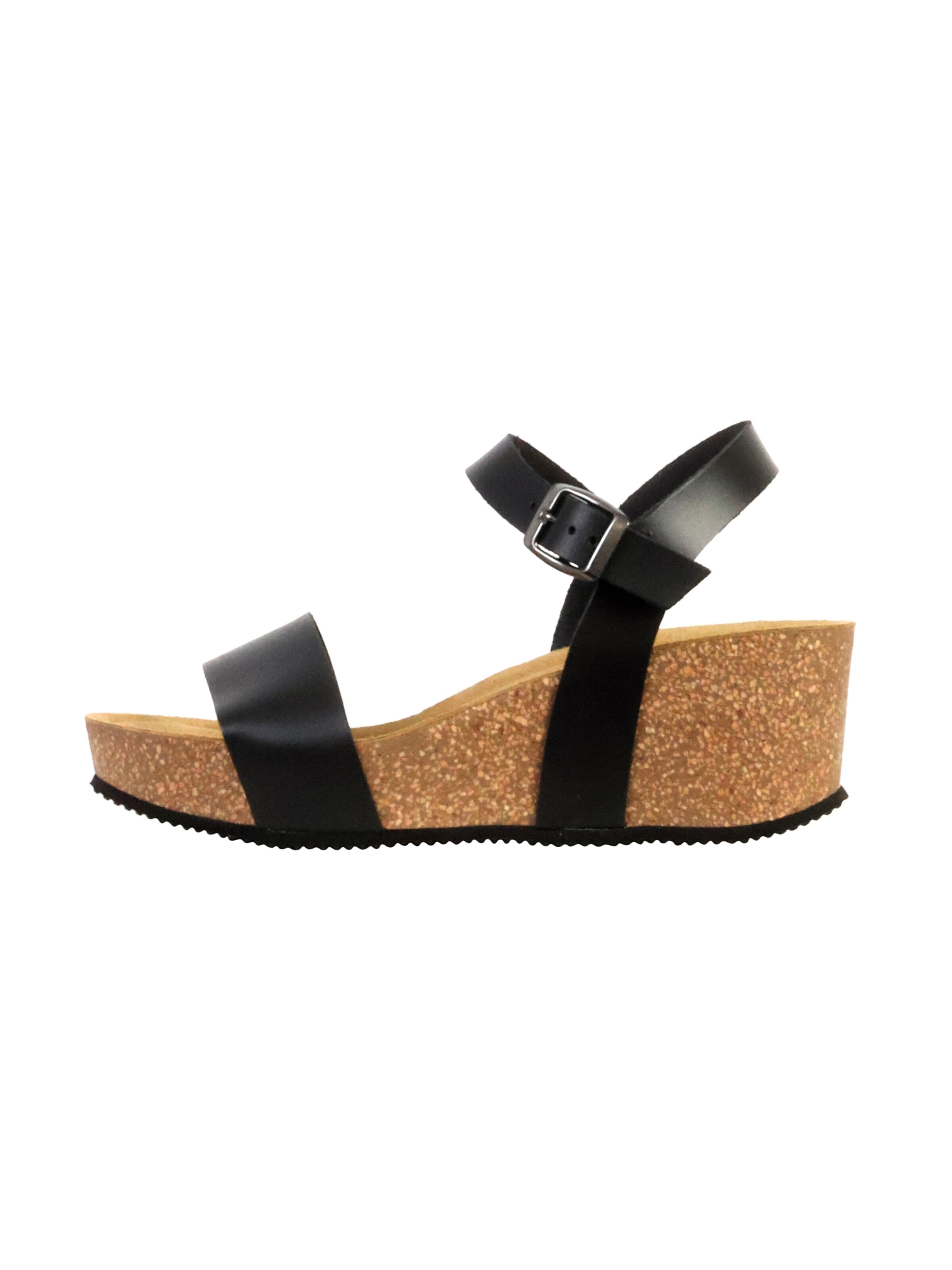 The Divine Factory Sandal in Black: front