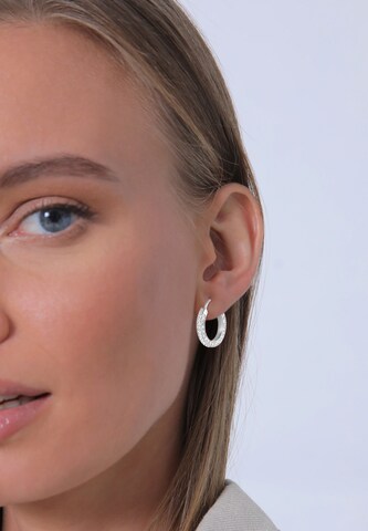ELLI PREMIUM Earrings 'Kristall' in Silver: front