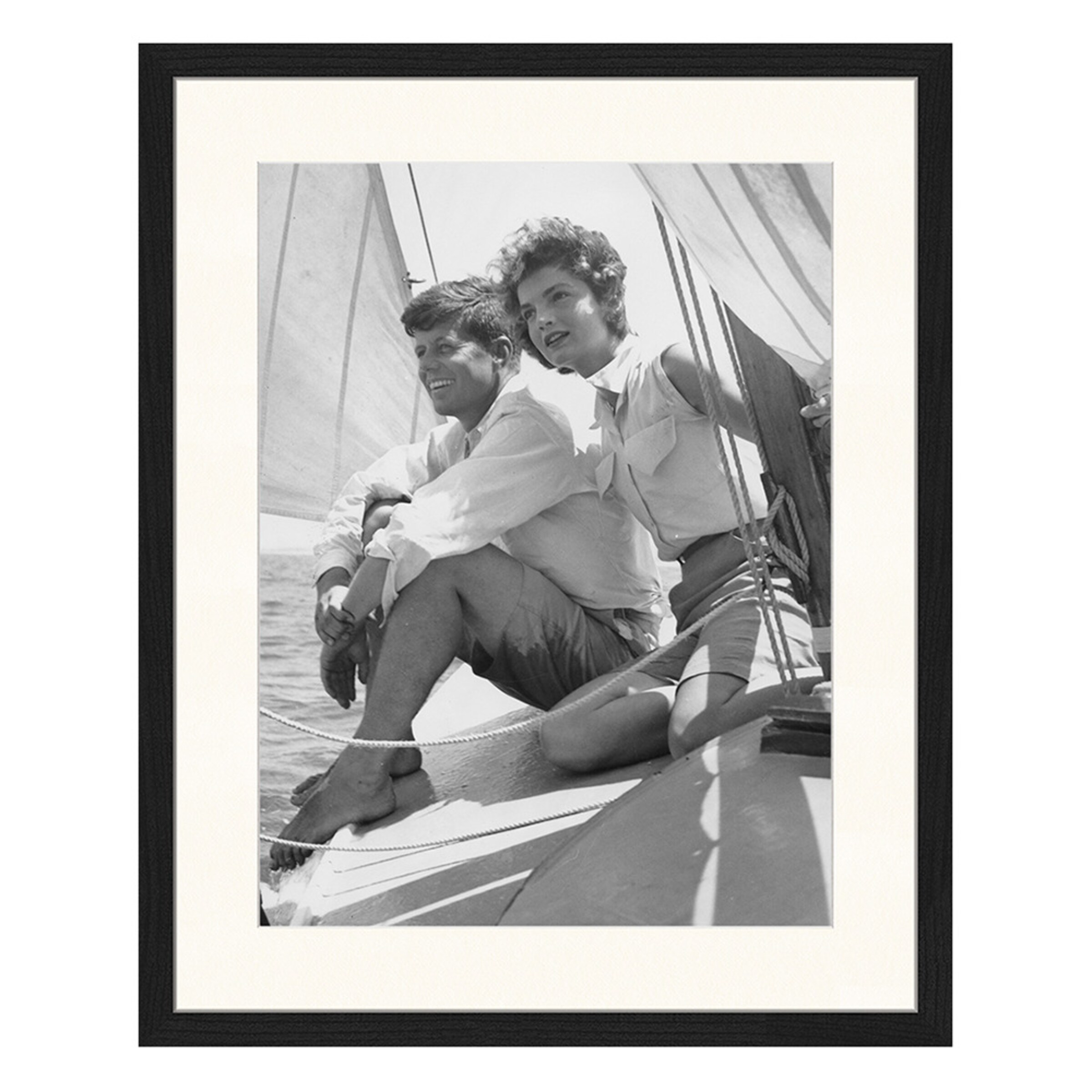 Jacob Baden Image ' John & Jackie Kennedy Sailing ' in Black: front