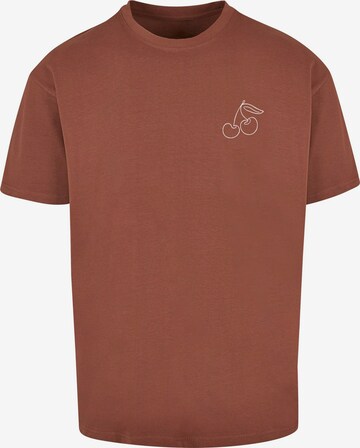 Merchcode Shirt 'Cherry' in Bruin: voorkant