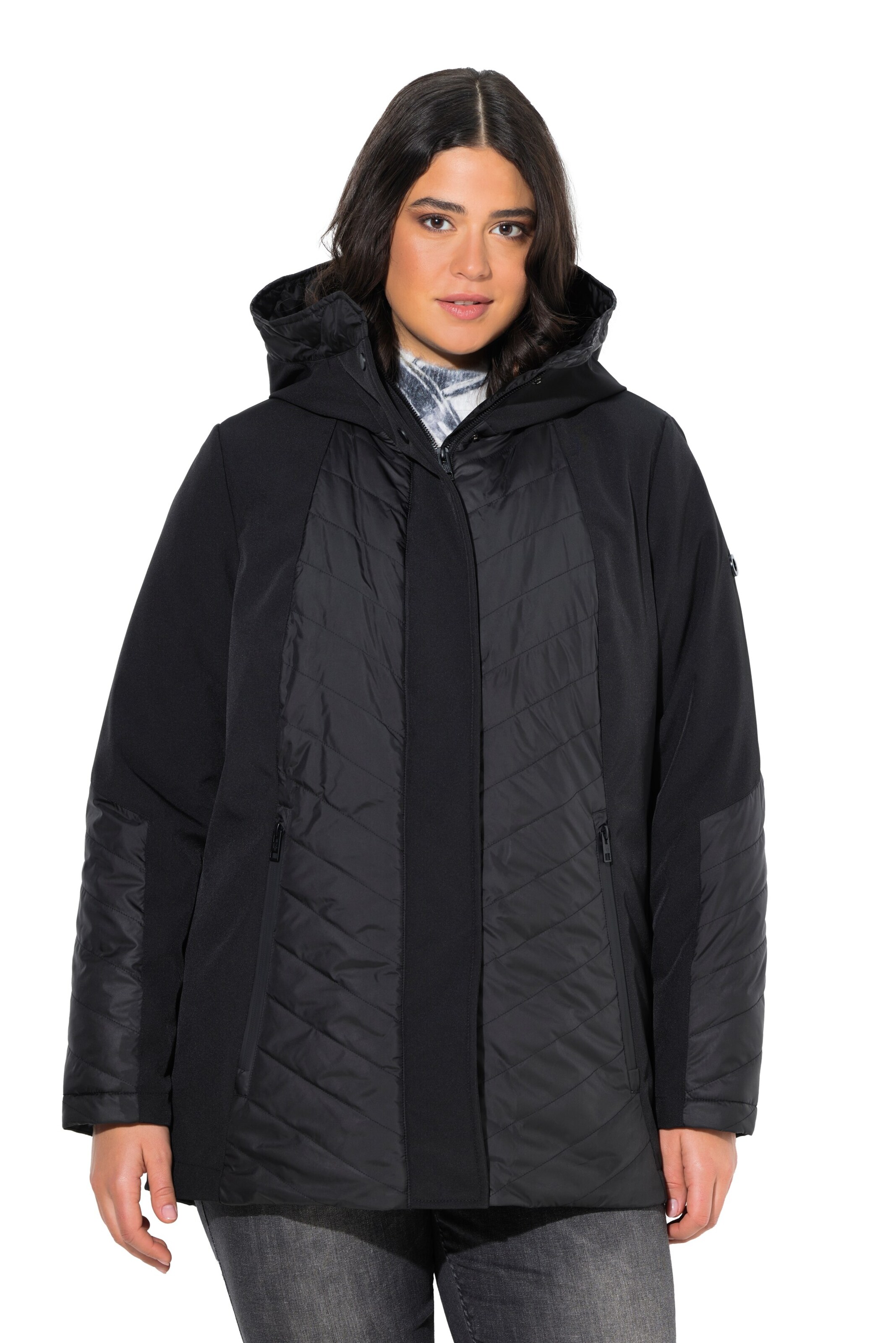 Ulla Popken Tussenparka in Zwart