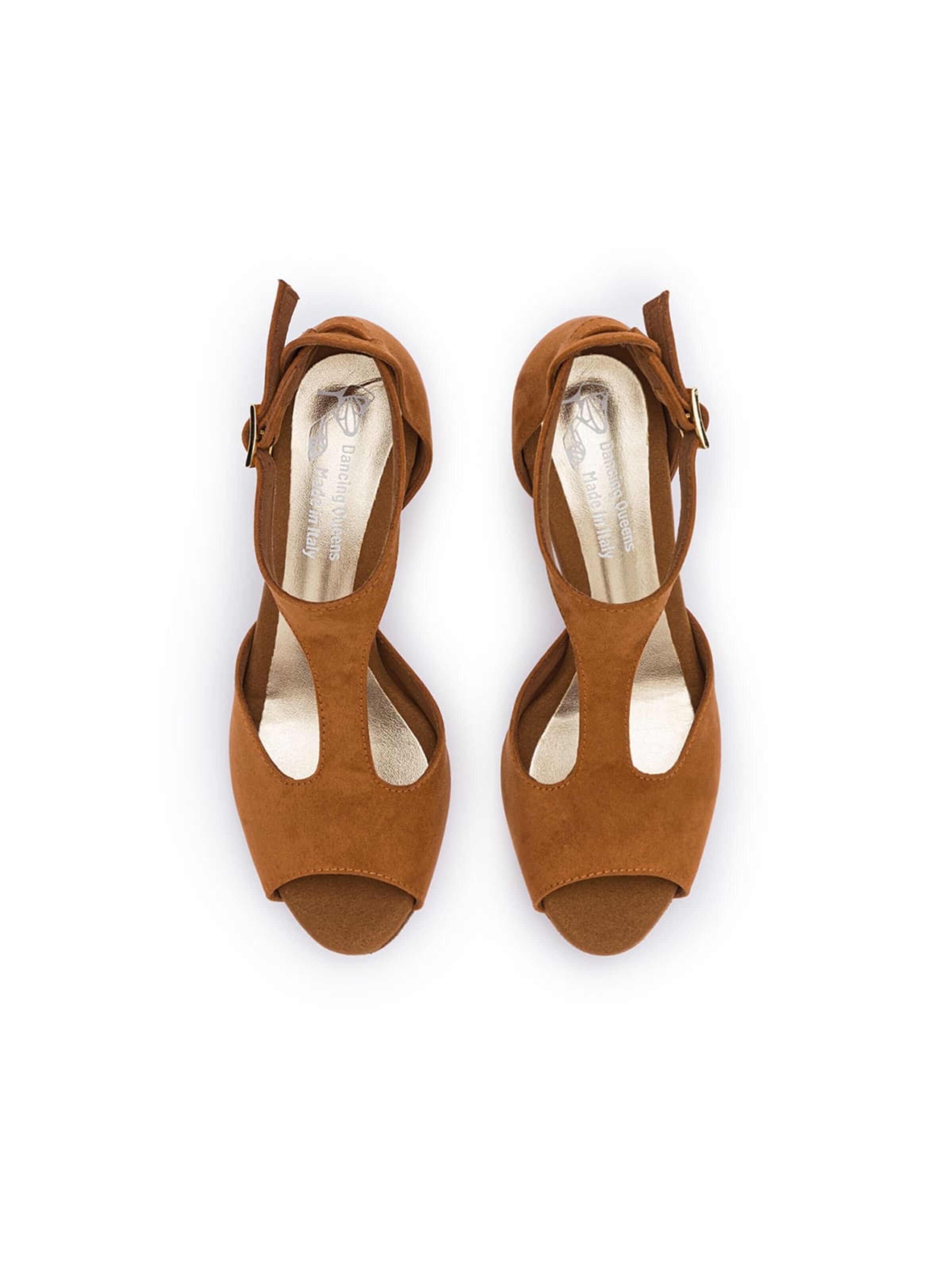 Dancing Queens Strap Sandals 'Grace Serenity Tanzschuhe Wildleder - Absatz 5.0 cm flare' in Brown