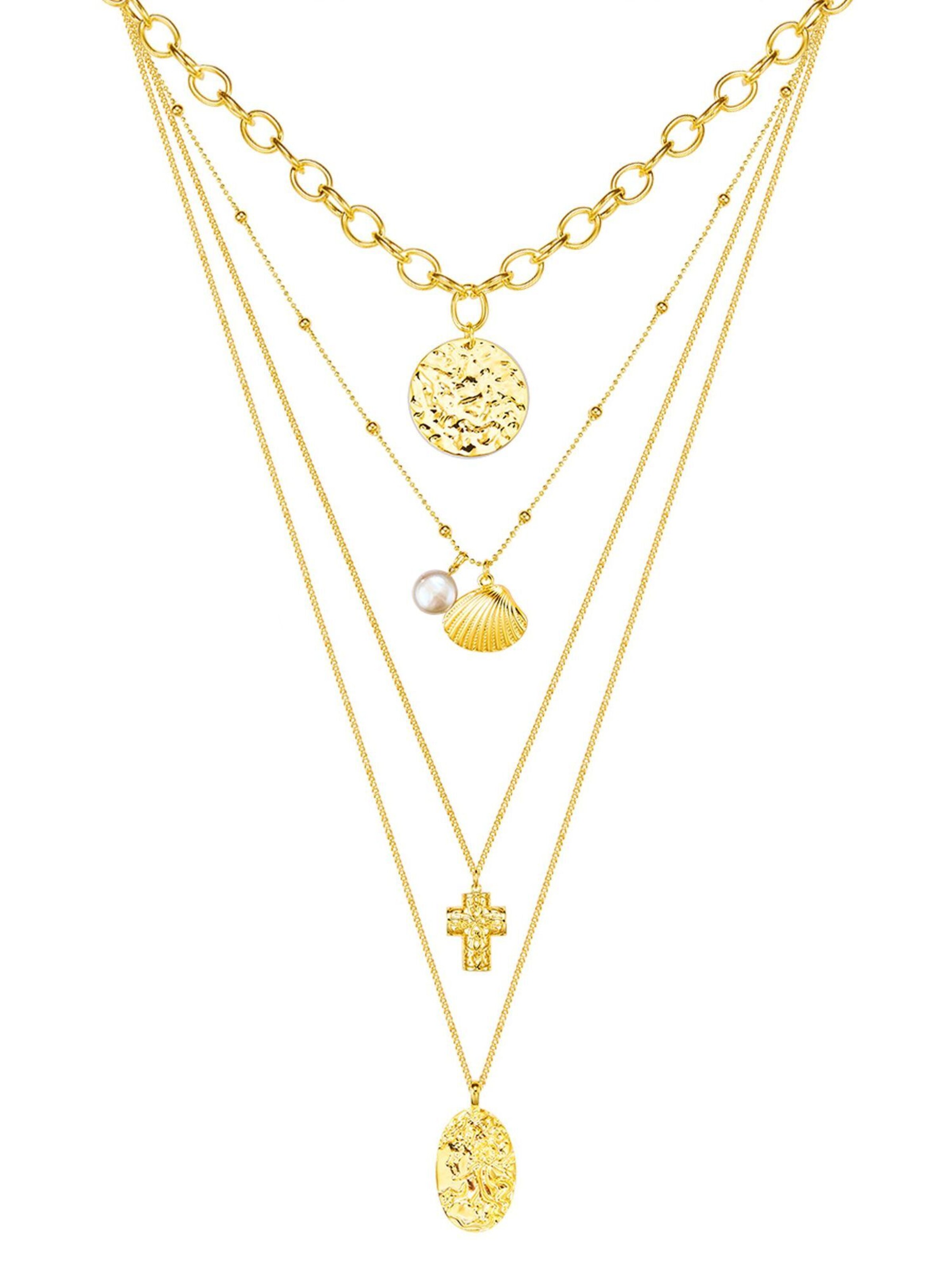 Lulu & Jane Necklace in Gold: front