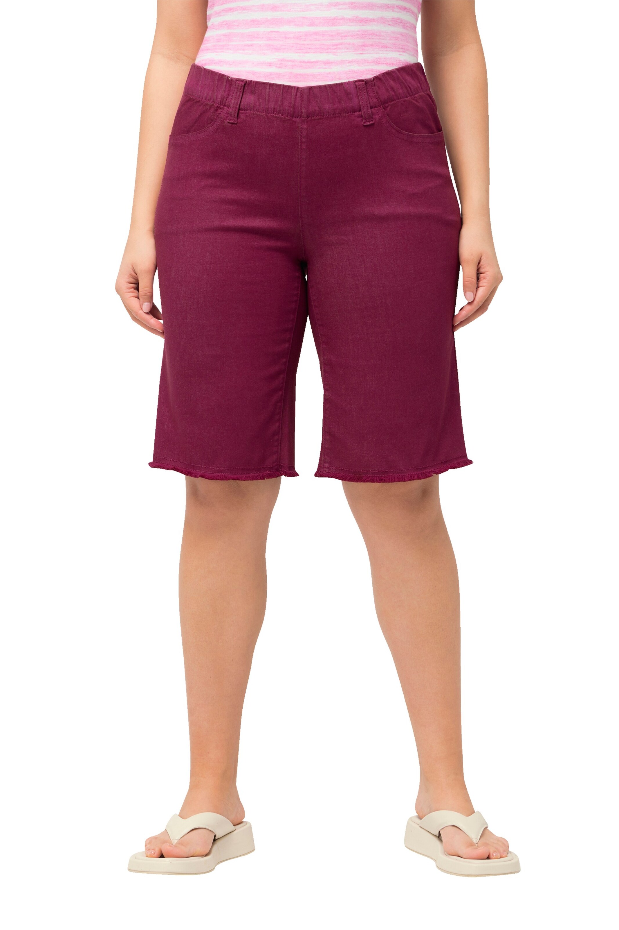 Ulla Popken Slimfit Broek in Lila: voorkant