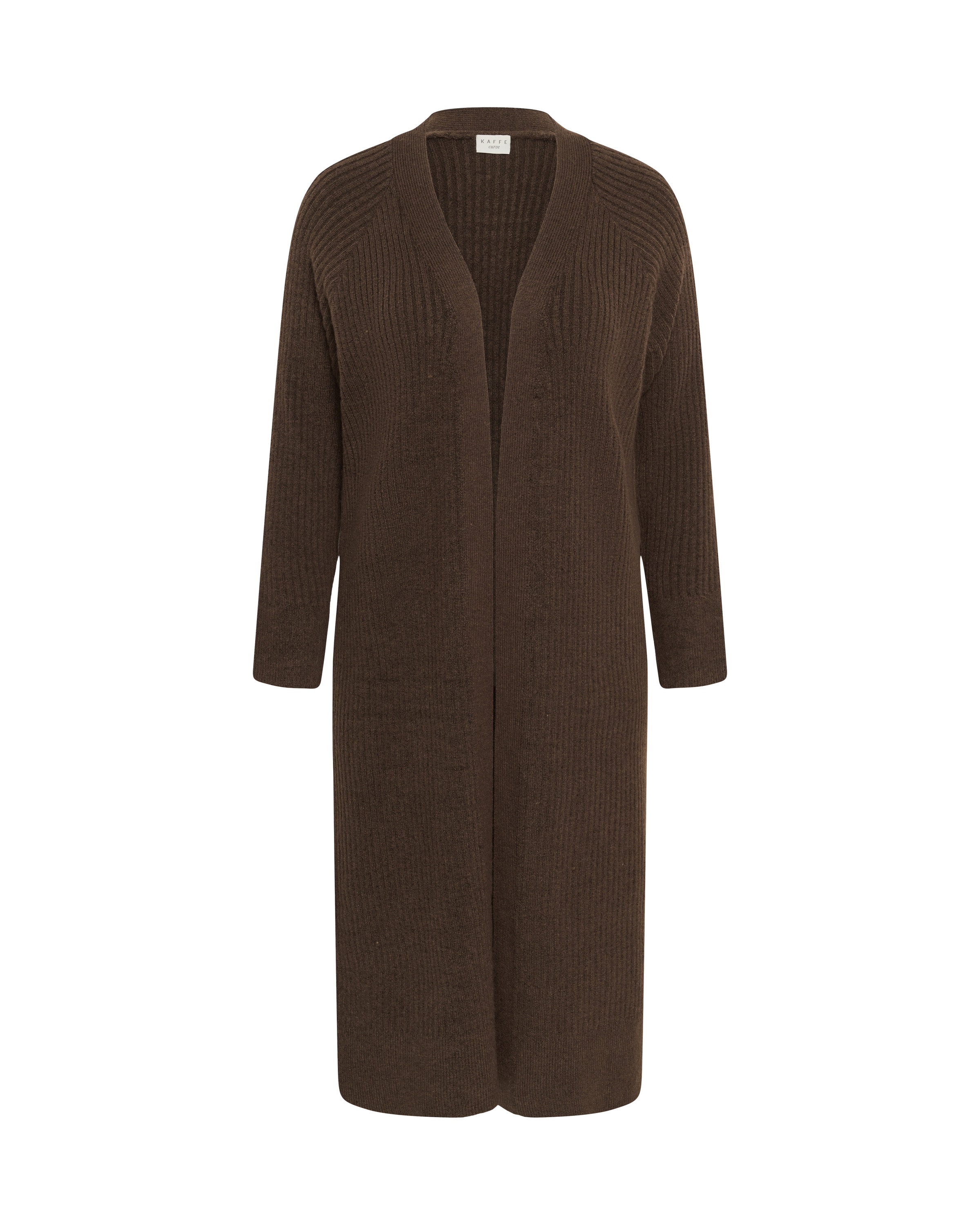 Cardigan KAFFE CURVE en marron : devant