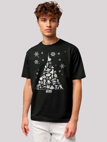 T-Shirt 'Star Wars Christmas Tree' F4NT4STIC en noir : devant