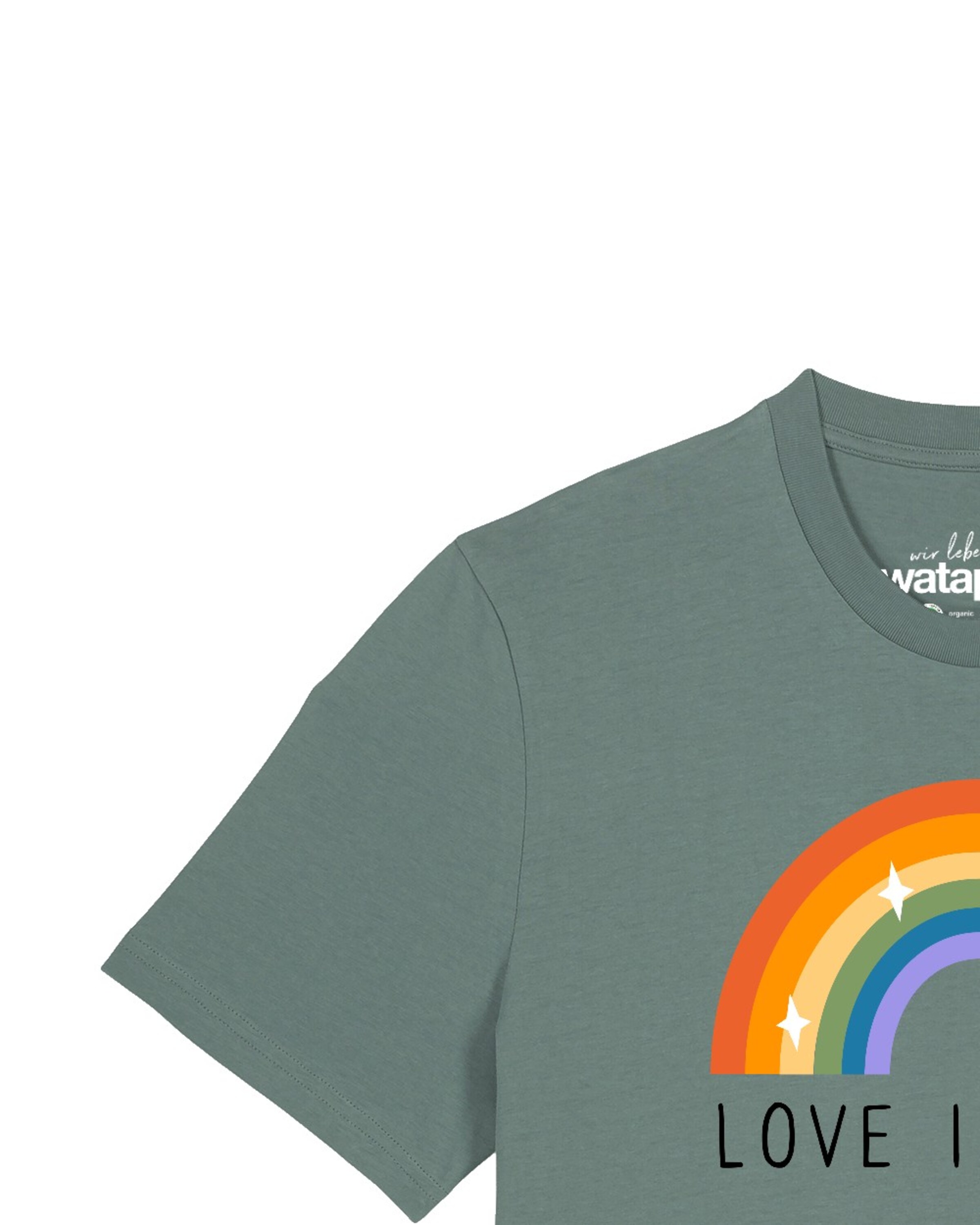 T-Shirt 'Love is Love' Watapparel en vert