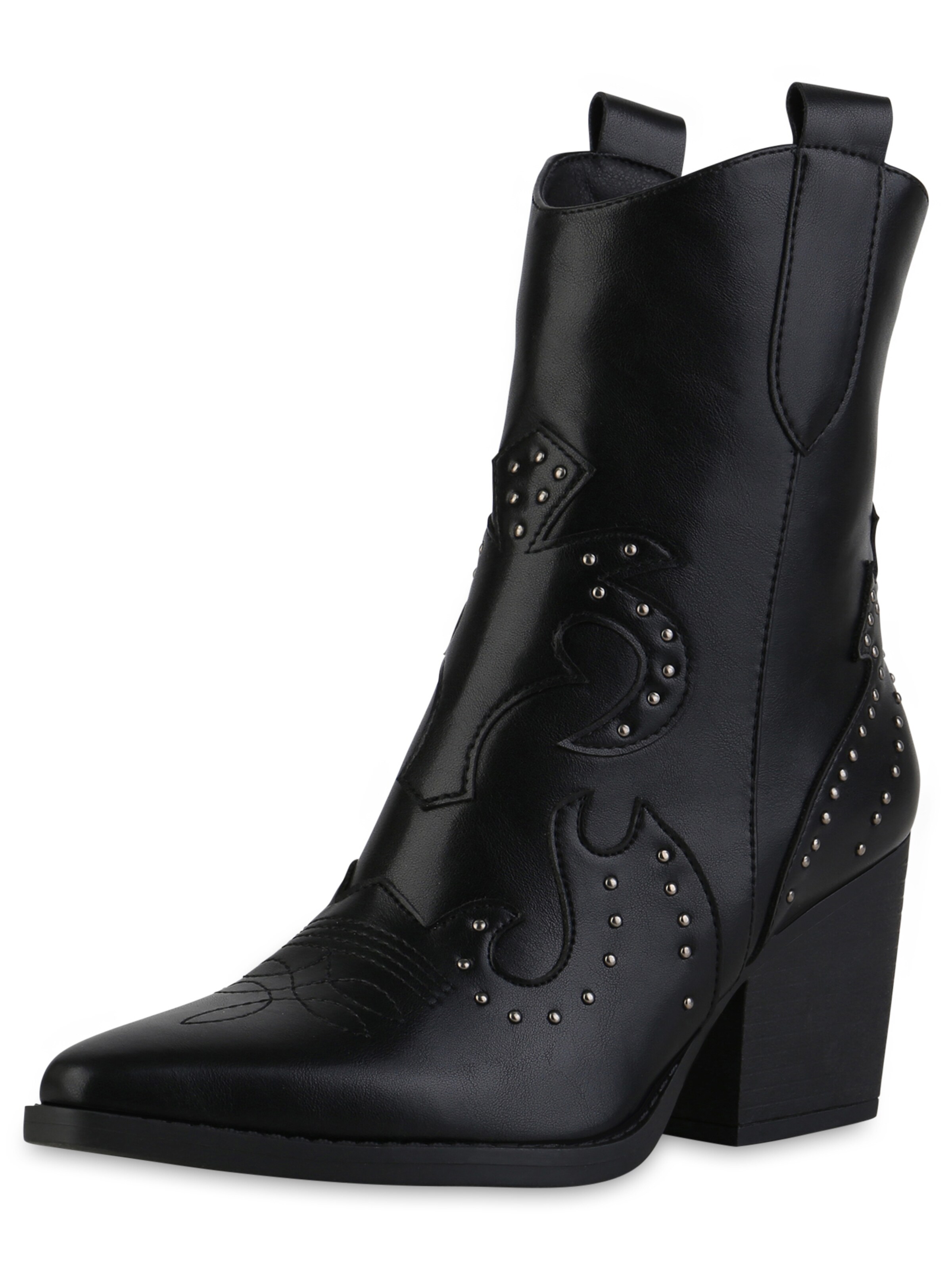 Van Hill Cowboy boot 'Serenity' in Black: front