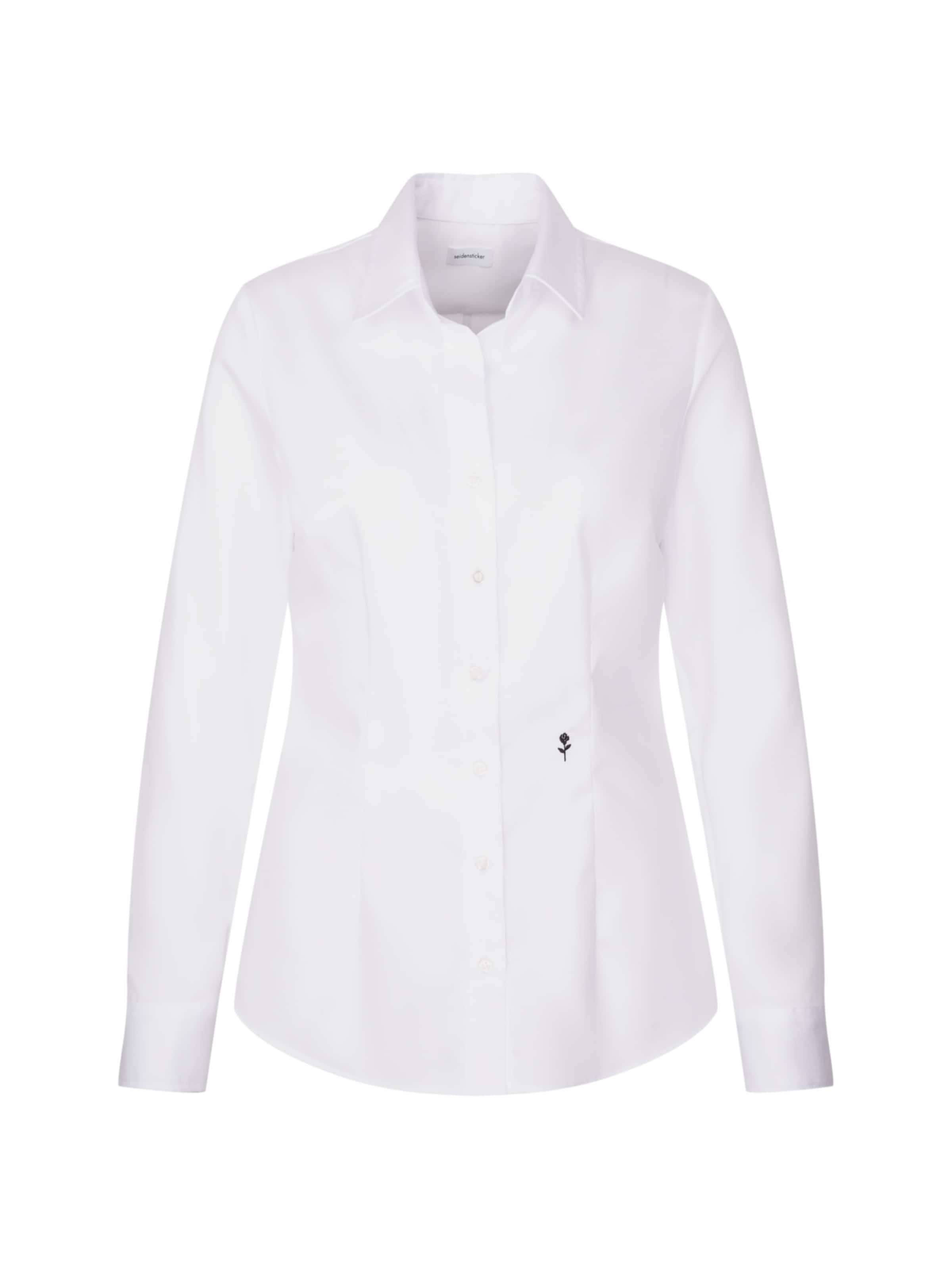 SEIDENSTICKER - Blusa 'Schwarze Rose' en blanco: frente