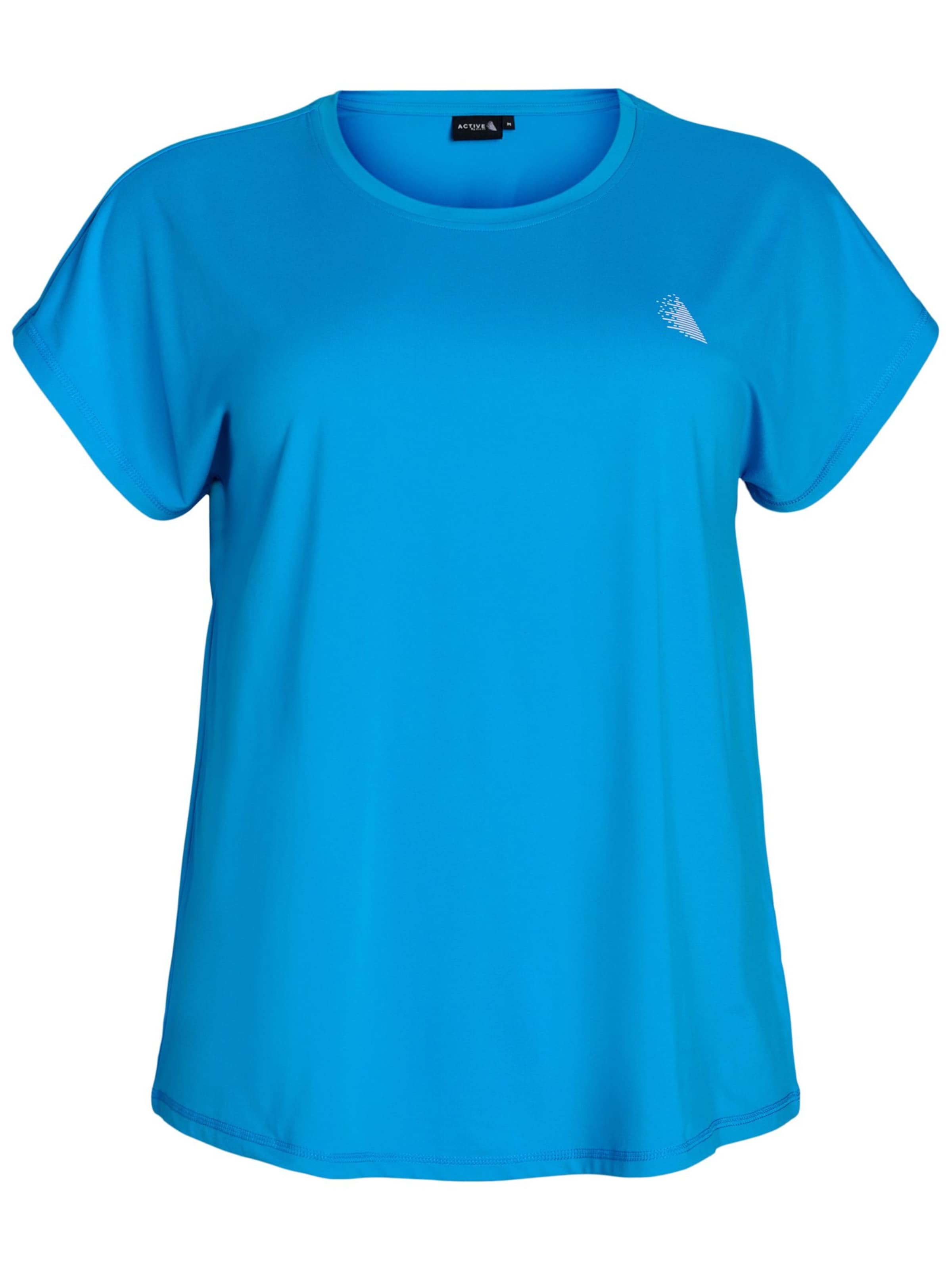 Zizzi T-shirt 'ABASIC' in Blau: Vorderseite