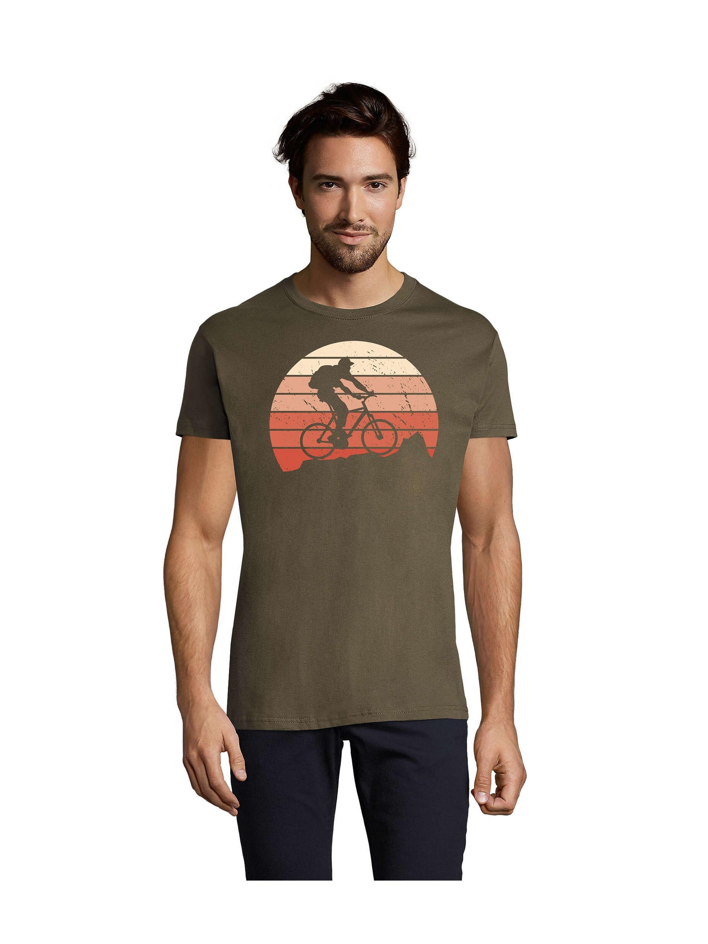 Blondie & Brownie Shirt 'Mountain Bike Vintage' in S in Olive, Item view