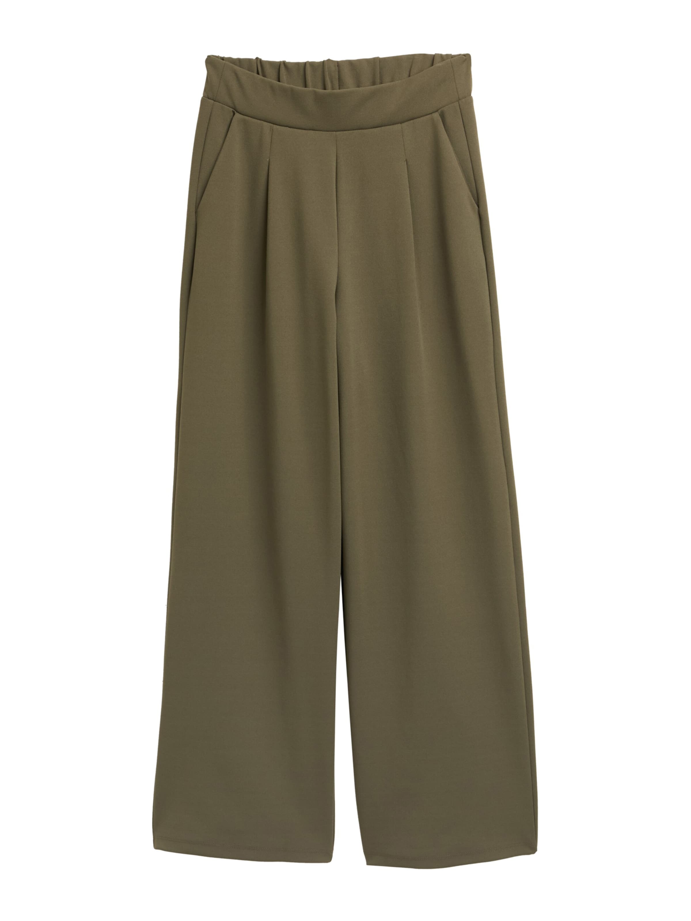 TOM TAILOR DENIM Szeroka nogawka Cygaretki w kolorze zielony: przód