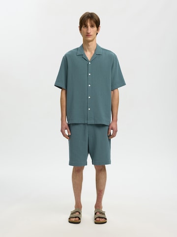 SELECTED Loosefit Byxa 'SLHREGCAL' i grön