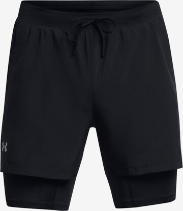 UNDER ARMOUR Workout Pants 'Launch' in Black: front