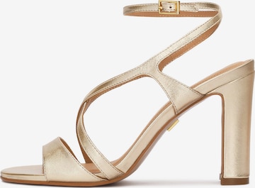 auksinė Kazar Basutės su dirželiais: priekis