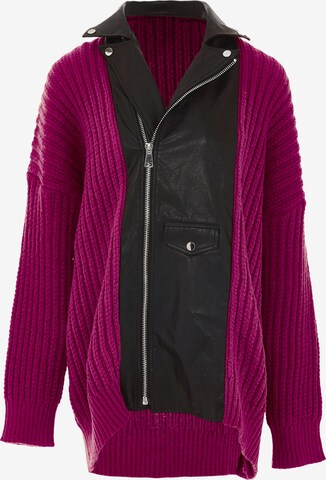 NAEMI Knit Cardigan in Purple: front