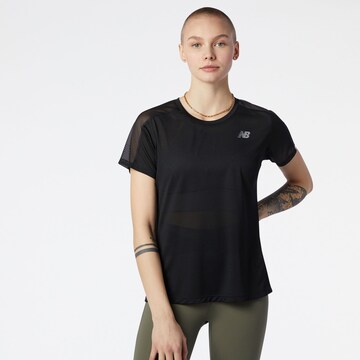 new balance Functioneel shirt 'Impact Run' in Zwart: voorkant