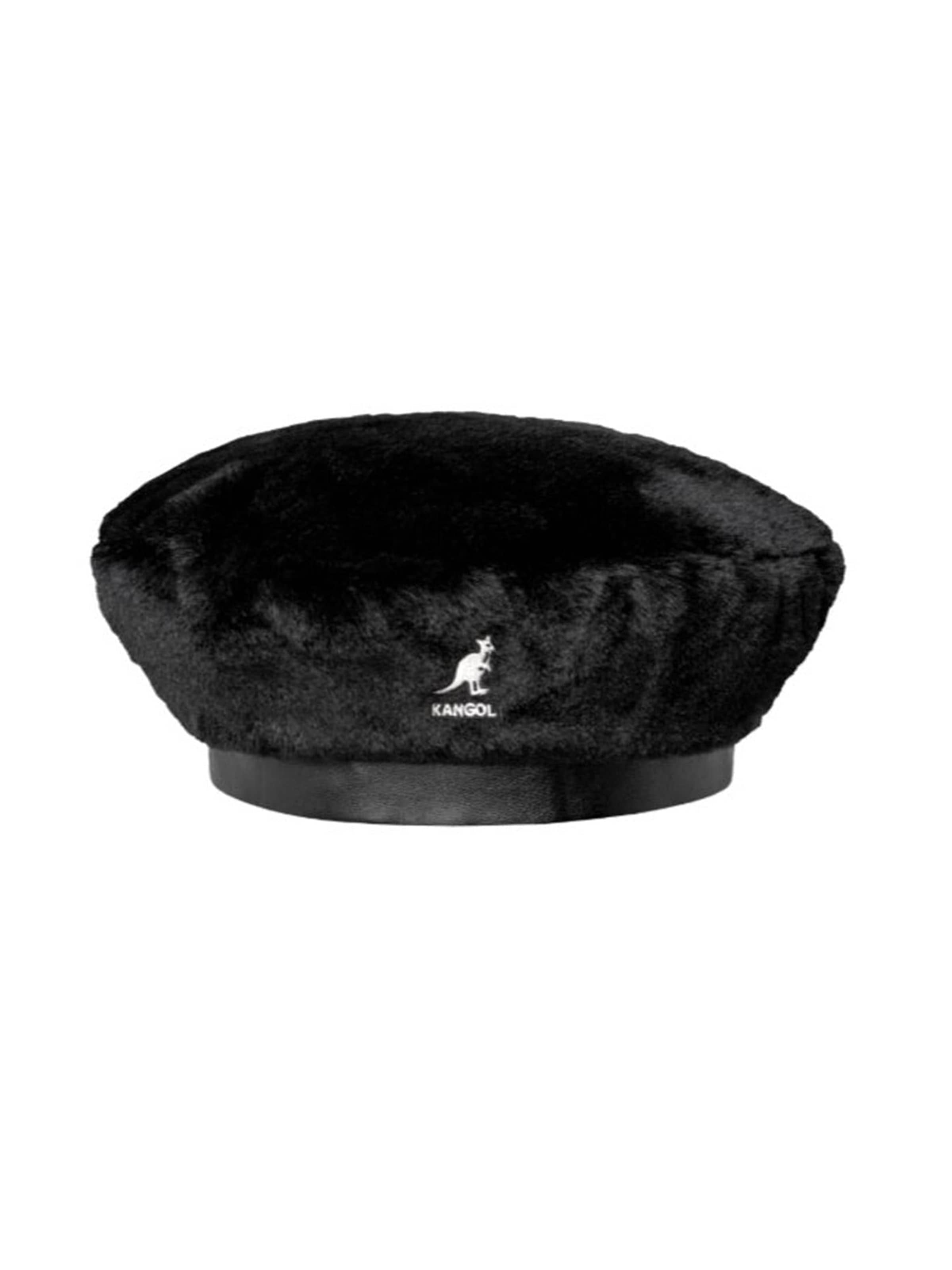 KANGOL Kapelusz 'Faux Fur Beret -- Solid Black Hat ACCESSORIES' w kolorze czarny: przód