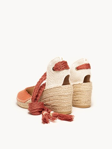 Alhamas Sandal 'Alpargata Cuña' in Orange