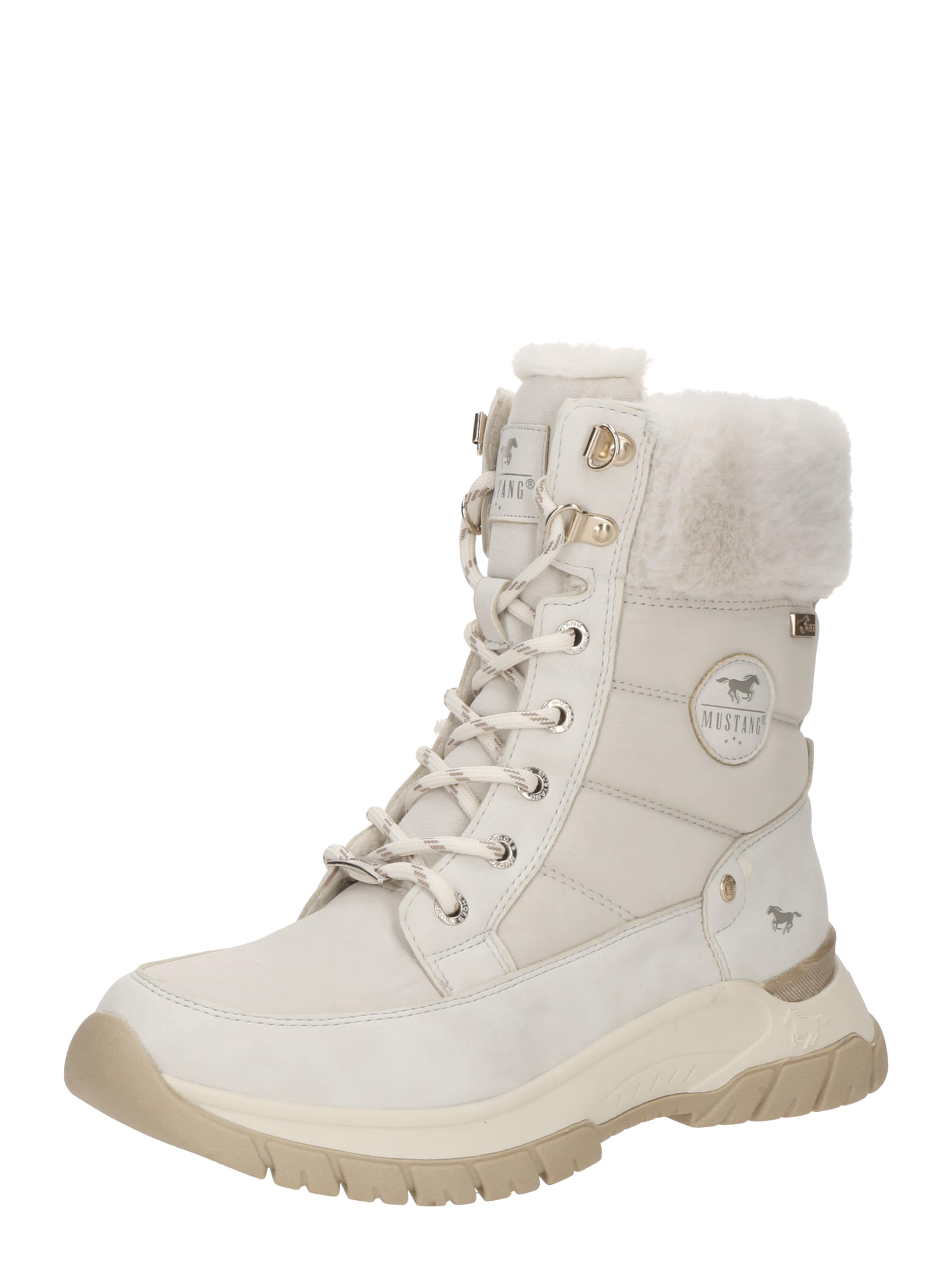 MUSTANG Schnürstiefelette in Beige: Vorderseite