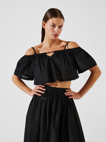 Karl Lagerfeld Top | črna barva: sprednja stran
