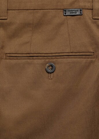 MANGO MAN Regular Pleated Pants 'Nicco' in Brown