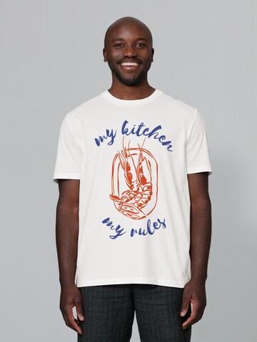 T-Shirt 'My Kitchen My Rules' Watapparel en blanc : devant