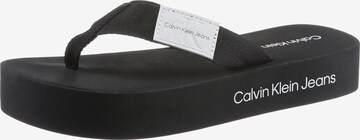 Calvin Klein Jeans T-Bar Sandals in Black: front