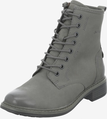 JOSEF SEIBEL Lace-Up Ankle Boots 'Selena' in Grey: front