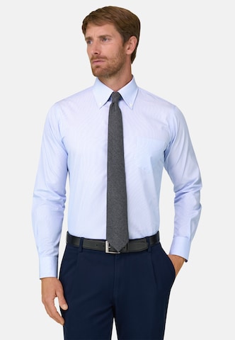 Coupe regular Chemise Boggi Milano en bleu : devant