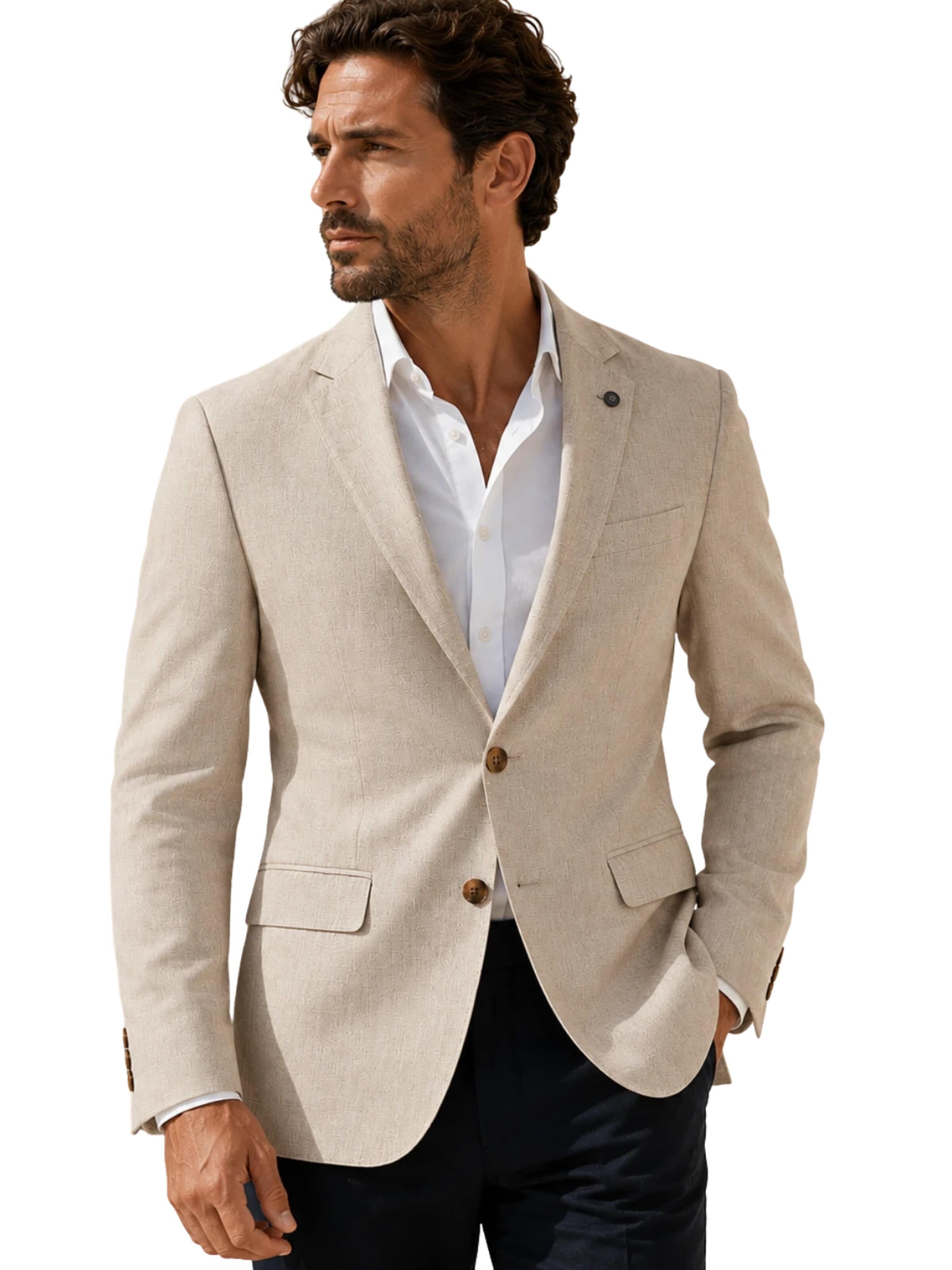 Guild Super Slim Fit Business Blazer 'Extra Slim fit Business Blazer' in Beige: front