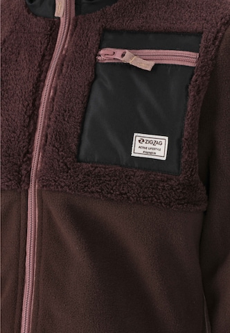 ZigZag Fleece Jacket 'Dundo' in Brown
