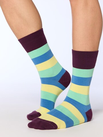 Albero Natur Socks 'Bio-Baumwoll-Socken mit längerem Bündchen - 4er Pack' in Yellow